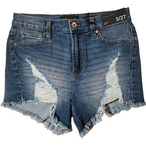 Kendall & Kylie The Icon Distressed Denim Shorts Size 5 / W27